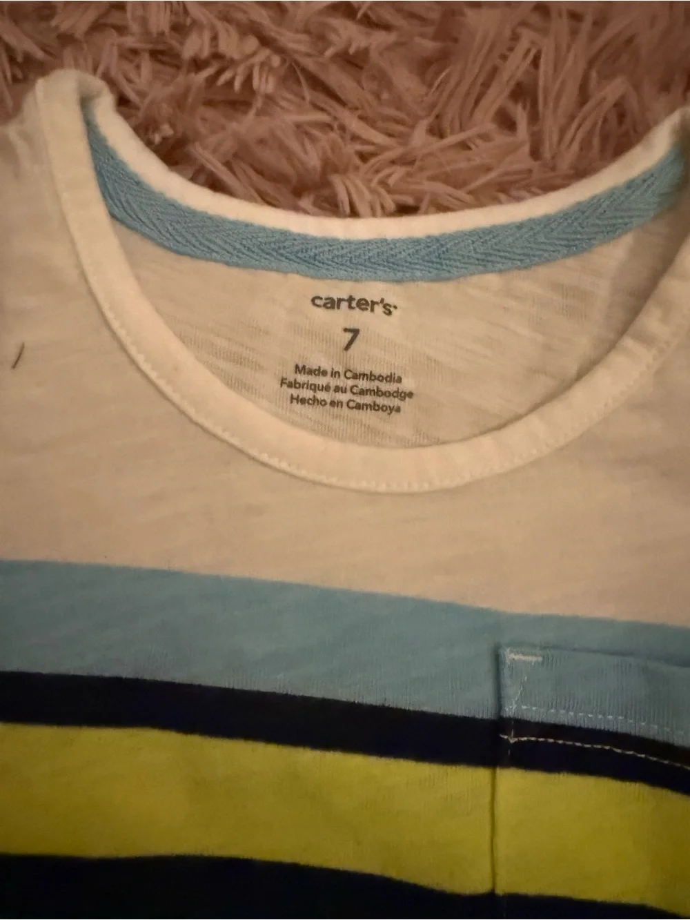 Carter's Navy, Light Blue & Yellow Striped Boys' Tank